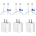 iPhone 16 15 Fast Charger [Apple MFi Certified] 3 Pack Charger 6FT USB C Wall Charger Compatible with iPhone 16/iPhone 15/iPhone 15 iPro/iPhone 15 Pro Max,Pad Pro,Pad Mini/Air4/Samsung/Android Phones