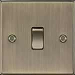 Knightsbridge CS2AB Square Edge 1G Light Switch - Antique Brass