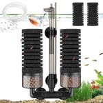 Digoos Aquarium Sponge Filter for 20-55 Gallon, with 2 Spare Sponges and 2M Spare Tube ，for Shrimp,Betta, Nano Fish Tank