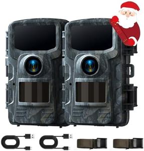 2 Pack 4K 48MP Trail Camera,Clear Night Vision 0.1s Trigger Time Latest Sensor Motion Game Camera Time-Lapse with 120°Wide-Angle 2.0” LCD for Wildlife Outdoor Monitoring