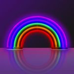 Rainbow LED Light Advertising, Rainbow Night Light, 5 Colours, Rainbow LED Lamp Wall Sign, USB/Battery Operated, Rainbow Neon Light Sign, Gift Idea for Children