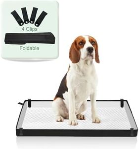 HQ4US 4LEGS Large Portable Dog Pee Pads Holder For Travel, Puppy Pad Holder Foldable Liner Base 33'' x 23'' Training Pad Holder with Fixing Clips, High Side, Waterproof, Easy to Clean,Indoor Dog Potty