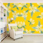 FLORAL DECOR Peel & Stick Self-Adhesive Natural Yellow Green Flower Wallpaper Wall Stickers for Home Decor, Living Room, Bedroom, Kids Room, Play Room(R191) (16X50 INCH) X 1 Role