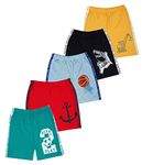 KYDA KIDS 100% Cotton Printed Shorts for Boys and Girls - Regular Fit Multicolor, 2-3 Years (Pack of 5)