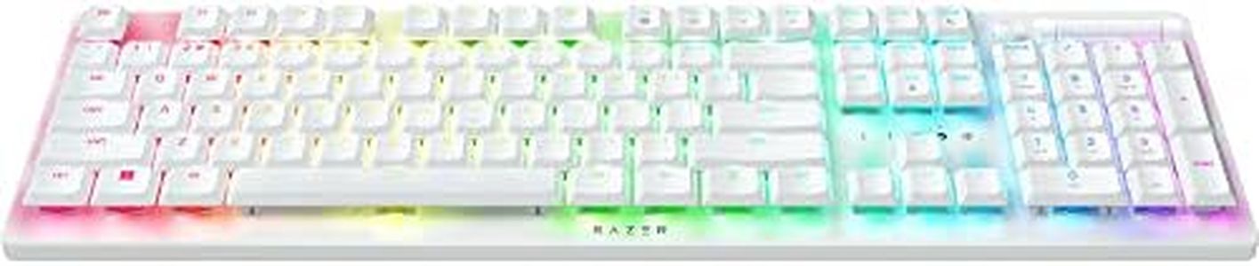 Razer Deathstalker V2 Pro (Purple Switch) Wireless Optical Low Profile Gaming Keyboard (Clicking Optical Switches, HyperSpeed Wireless, Bluetooth 5.0) QWERTY US Layout | White