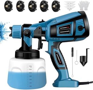 Sunowl Paint Sprayer, 800W HVLP Electric Spray Gun with 1400ML Container 5 Nozzles and 3 Patterns, Paint Sprayer for Walls and Ceilings, Home Interior and Exterior, Fence