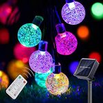 AWRAAQ Solar String Lights,100 Led 40 Feet Crystal Globe Outdoor Lights with 8 Lighting Modes, Waterproof Solar Powered Patio Lights for Garden Yard Porch Wedding Party Décor Diwali Christmas Indoor