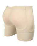 Sensual Lady Nylon Blend Women's Butt Lifter Padded Panties, Butt Hip Enhancer Padded Underwear Push Up Panties | Removable Sponge Pads | Skin/Black (XXL, Skin)