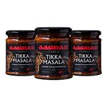 Aagrah Tikka Masala Tarka Indian Curry Cooking Sauce - Authentic Restaurant Recipe Base - Medium Heat - 270g Jar Serves 3-4 - Case of 3