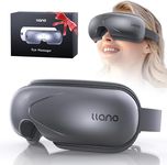 llano Eye Massager with Heat, Heated Eye Mask with Music,Foldable Eye Care Face Eye Massager for Relax Eye Strain Dark Circle Dry Eye, Birthday Holidays Gifts for Women/Men(Grey)