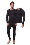 Outland Men's Thermal Set Lightweight Ultra Soft Fleece, Base Layer, Interior Very Warm (XLarge, Black-Combo)