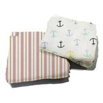 Organic Cotton Muslin Pack of 2 Baby Bath Towel Cotton Cloth Premium Baby Washable, Reusable, Absorbent, Extra Soft 120 X 120 Cm_Anchor & Leaf Dot