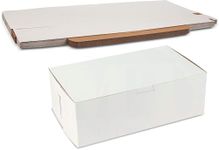 MT Products Cookie Boxes 10" x 6" x 3 5" - White Bakery Boxes No-Window (Pack of 15) - Made in the USA