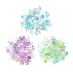 150g Assorted Acrylic Beads Candy Color Plastic Beads Cute Flower Beads Pastel Bracelet Beads Aesthetic Beads Charms for Jewelry Making Blue Green and Purple