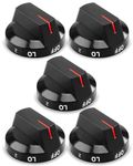 FurnyQuaint Gas Stove Knobs Fit for Samsung Oven and Range Stove Knob Replacement for NX60A6511SS/AA-01/02 NX60A6111SS NX60A6511SG/AA/00 Stove Control Knob Parts Replace #DG94-04167M Black 5PCS