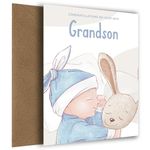 Congratulations New Grandson Card - Luxury Grandparents Cards for New Baby Boy or First Time Grandmother & Grandfather, New Baby, Grandson