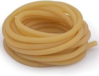 Famgee 16.4Ft Natural Pure Latex Rubber Tubing Tube Band Slingshot Catapult Surgical Laboratory Tube Rubber Hose Highly Elastic and Strong 1/4"IDx3/8"OD (6x9mm)