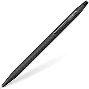 Cross Classic Century Refillable Twist-Action Brushed PVD Ballpoint Pen with Diamond Pattern, Medium Ballpoint, includes Polished Black PVD Appointments and Black Cartridge, 1 Pack, Brushed Black, 1 Count (Pack of 1)