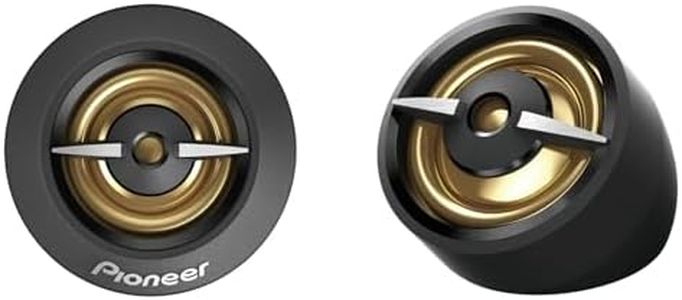 PIONEER TS-A301TW, 20mm Dome Component Tweeter Car Speaker, Precise Upper Range, Clear Sound Quality, Easy Installation, Full Gold Color, Pair with Midrange Drivers and Subwoofers for Complete Sound