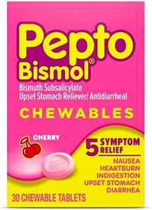 Pepto Bismol Digestive Medicine, Upset Stomach and Diarrhea Relief, Cherry, 30 Chewable Tablets