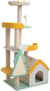 Furbulous 130CM Attractive Cat Tree Scratching Post, Luxury Cat House, Multi-Level Adventure Cat Tower with Cozy Perches- Fairy