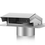 Airknow Roof Vent Cap Removable Roof Vents for Houses,Steel Roof Dryer Vent for Ventilation System with Damper，Vent Cap for Bathroom, Silver (6 inch)