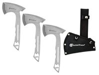 Smith & Wesson Accessories Hawkeye Throwing Axes with 10in Full Tang Stainless Steel Design, Bottle Opener and Nylon Sheath for Recreation and Competition, 3 pack - One Size, Multi (1117231)