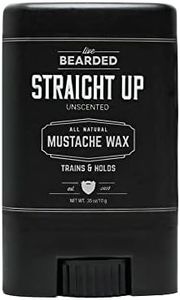 Live Bearded Mustache Wax Stick, 0.35 oz - Made in the USA with All-Natural Ingredients - Medium Hold Stache and Beard Styling for Men | Straight Up - Fragrance-Free