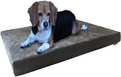 Dogbed4less Orthopedic Gel Infused Memory Foam Dog Bed with Washable Suede Gray Cover and Waterproof Internal Liner, Medium Large