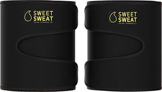 Sports Research Sweet Sweat Thigh Trimmers for Men & Women | Increases Heat & Sweat to The Thighs | Includes Mesh Carry-Bag (Yellow, Large)