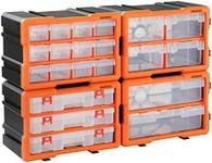 MONZANA® Transparent Storage Organiser | Stackable Small Parts Case | Plastic Tool Box | 72 Compartments | Removable DIY Multi Drawer | Perfect for Screws Nails & Bolts