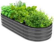 Utopia Home Galvanized Raised Garden Bed Kit 4x2x1ft, Planter Box Raised Garden Beds Outdoor, Easy Assembly Metal Raised Bed for Gardening Vegetables, Fruits, Flowers - Pack of 01 - Dark Grey