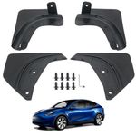 Jawjut Mud Flaps, Compatible with Tesla Model Y,Splash Guard Accessories, No Drilling Required, Black