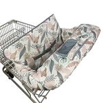 Shopping Cart Cover for Baby, 2 in 1 High Chair Cover & Grocery Cart Protector Cushion for Babies, Thick Padded with Clear Phone Pouch, Machine Washable