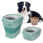 VEVOR Collapsible Dog Food Storage Container, 50 lbs Capacity Large Dispenser Bin with Attachable Casters, Airtight Lid Kitchen Rice Cereal Flour Bin, Pet food Containers For Cat, Bird, Other Pet Food