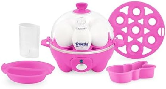 PEEPS x Dash Bunny Rapid Egg Cooker: 7 Egg Capacity Electric Egg Cooker for Hard Boiled Eggs, Poached Eggs, Scrambled Eggs, or Omelets with Auto Shut off Feature - Pink