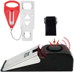 SIGANDG Portable Door Lock,Door Stop Alarm, Non-Slip Wedge Door Stopper Alarm with 120dB Alert, Adjustable Dual Protection Security Door Kit for Home Hotel Travel Security Personal Protection