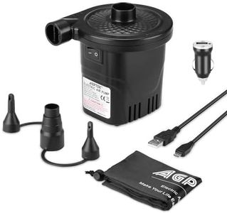 AGPTEK Electric Quick-Fill Air Pump, Rechargable Air Pump with 3 Nozzles of Different Sizes, Perfect for Air Mattress, Pool Float