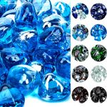 onlyfire Reflective Fire Glass Diamonds for Natural or Propane Fire Pit, Fireplace, or Gas Log Sets, 10-Pound, 1/2-Inch, Caribbean Blue Luster