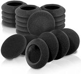 10 Pairs 60mm/2.4" Replacement Foam Ear Pud Earpads Sponge Cushion Covers for Logitech H600, H330, H340,Sony MDR-G45LP,Jensen JHH110 /FreeTalk 5091,Aiwa HP-CN5 /Labtec Axis 502 headset Black (BLACK)