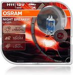 OSRAM NIGHT BREAKER LASER H11, next generation, 150% more brightness, halogen headlamp, 64211NL, 12V, passenger car, (2 lamps)