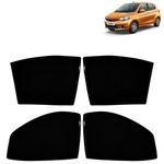 KINGSWAY Car Sun Shade Curtains Only Compatible with Tata Tiago (2020 Onwards) | Z-Black Fix-Type (Non-Magnetic) | UV & Heat Protection | Pack of 4 Pcs