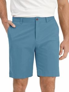 Havana Breeze Men's Stretch Golf Shorts Relaxed Fit Summer Beach Shorts Casual Cotton Flat Front Short Inseam 9'' Sky Blue 40