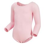 MAGIC TOWN Long Sleeve Toddler Gymnastics Leotards, Ballet Dance Leotard Gymnastics for girls (4-6,Pink)