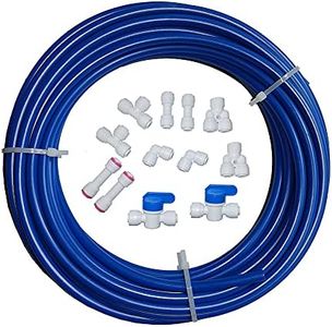 Malida Water Purifier Quick Connector,RO Water 1/4 tubing, RO Water Filter Fittings, 1/4 inch tubing Blue 10 Meters + Quick Connect 12pcs