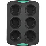 Trudeau Bakeware Cupcake Pan, 6-Count, Mint