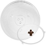 12.5"/31.5cm Universal Microwave Glass Plate Microwave Glass Turntable Plate Replacement for Kenmore, Panasonic, GE, with Microwave Turntable Coupler and Microwave Plate Roller Support Wheel Ring