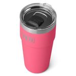 YETI Rambler Cup, Vacuum Insulated Stainless Steel Stackable Cup with Magslider Lid, Tropical Pink, 20 oz (591 ml)