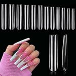 504PCS 3XL Clear Nail Tips for Acrylic Nails Professional, XXXL Extra Long Tapered Square Full Cover Nail Tips, 12 Sizes Ballerina Straight Artificial Press on Fake Nail Tips for Nail Salons Home DIY…