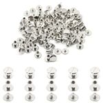 Hocansen 50 Set/100 PCS Chicago Screws M5x6 Round Flat Head Rivets Metal Binding Screws Posts for Leather Craft and Bookbinding (M5*6/ZBD)